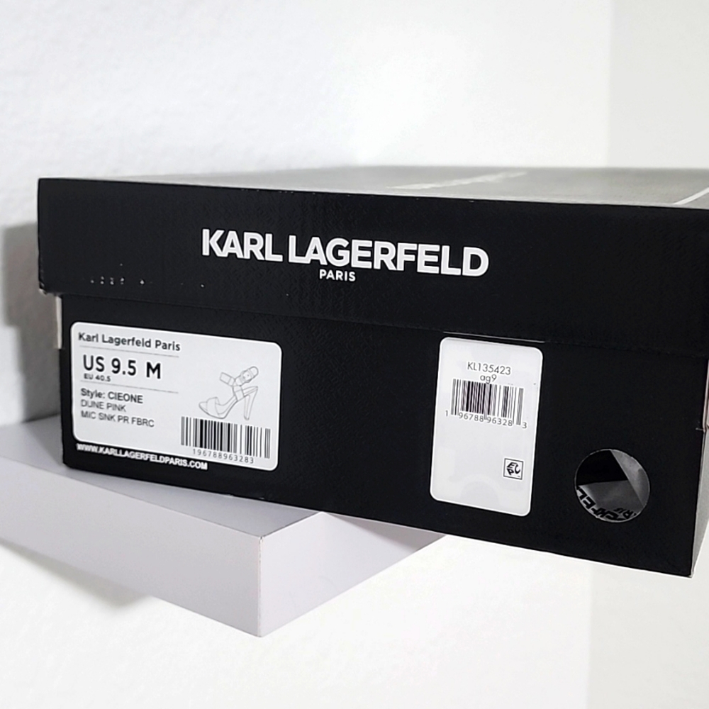 Karl Lagerfeld Paris NIB Women's Leather Dune Pink Cieone Sandal. Size 9.5M - Picture 12 of 12